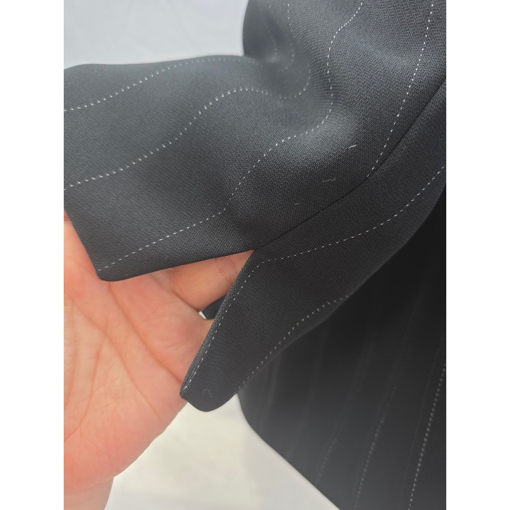 Tahari Arthur S. Levine Black Pinstripe Blazer Polka Dot Lining Womens 22W - Picture 7 of 9